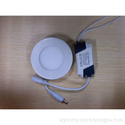 3W Ultra-thin Round LED Panel Light with LED Driver, 85-265V AC Cool White